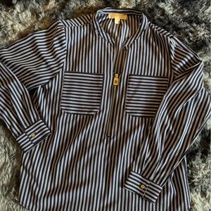 MICHAEL Michael Kors Navy and White Striped Top